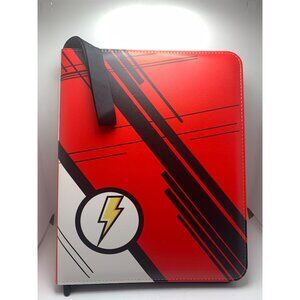 Lightning Bolt Themed Red & Black Card Binder/Album With Zip Closure & Card Slee